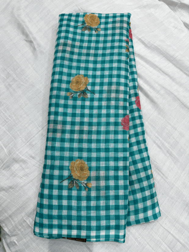 Artisan weaving saree fabric